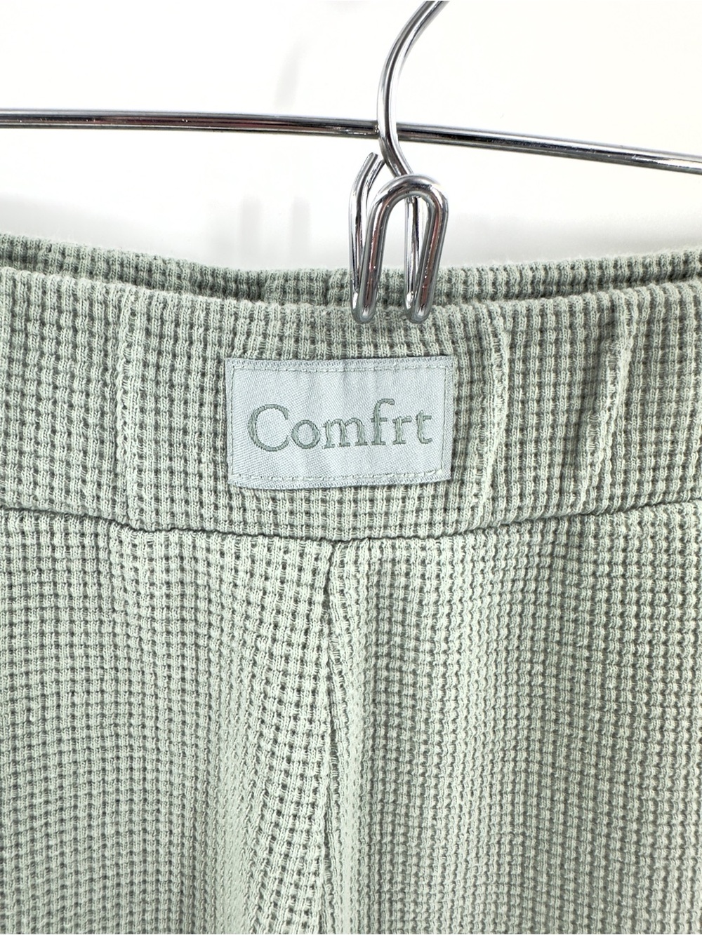 Comfrt Waffle Lounge Pants Green Size XS Casual Cozy Soft Relaxed Wide Leg - Picture 3 of 8